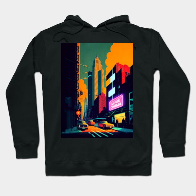 New York Street Scene Hoodie by ArtFactoryAI